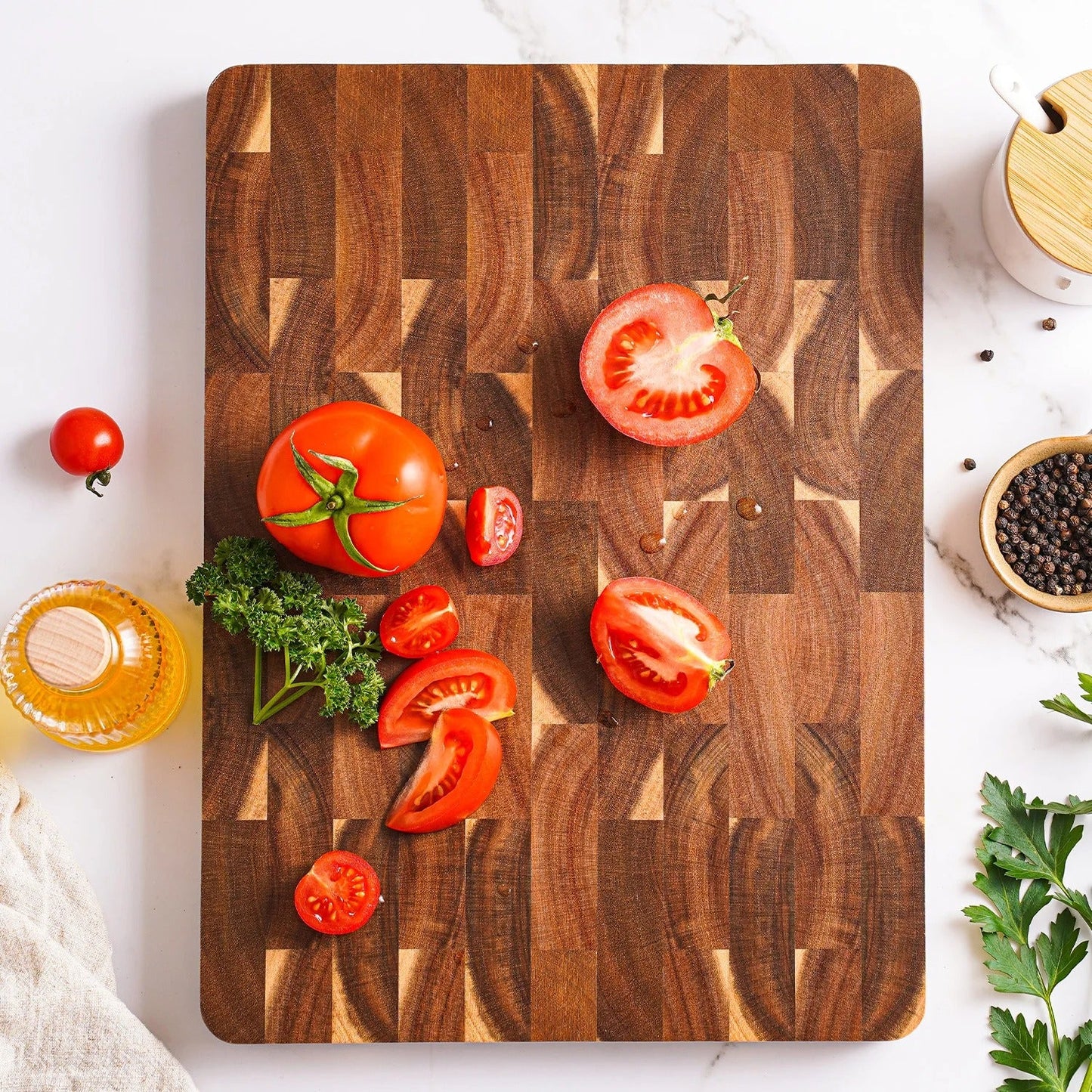 Durable Wood Cutting Board with Easy Grip Handles