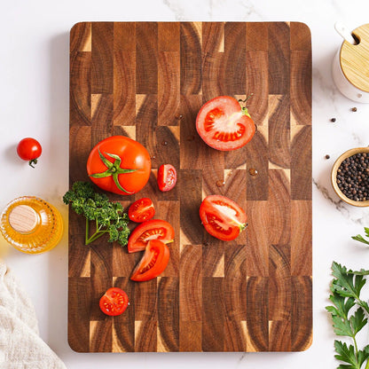 Durable Wood Cutting Board with Easy Grip Handles