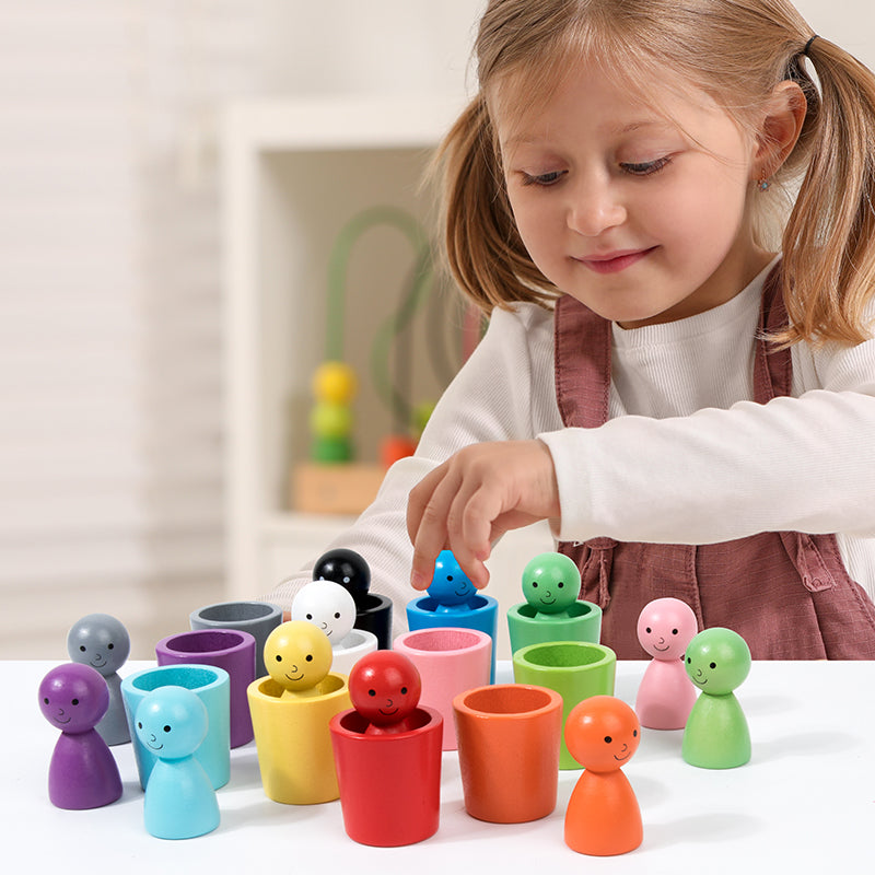 Educational Wood Color Sorting Toy Set - Halri