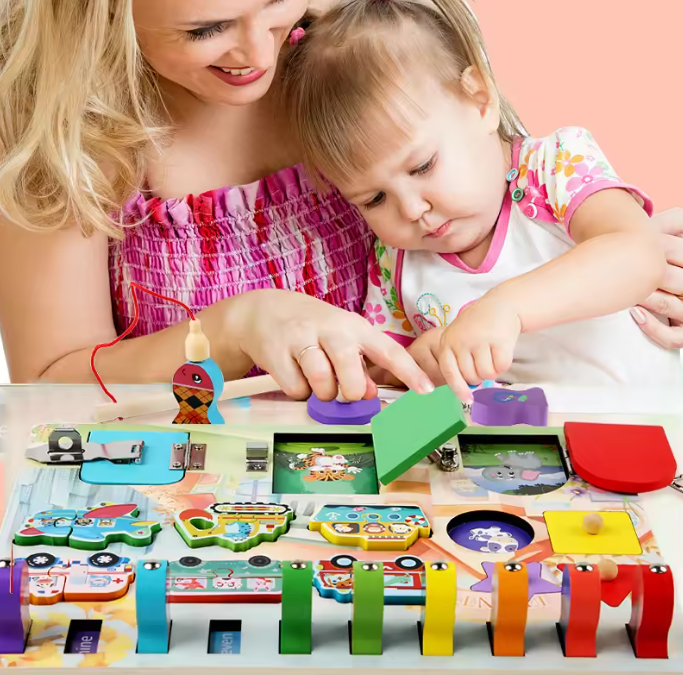 Learning Activity Board Toy for Kids with Locks and Latches - Halri