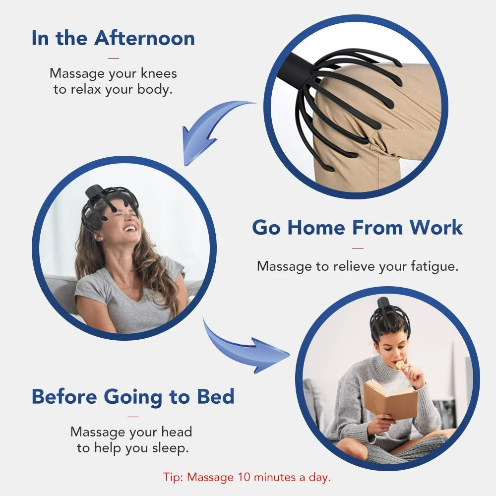 Portable Handheld Head Massager for Stress Relief
