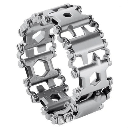 Versatile 29-in-1 Survival Steel Wristband