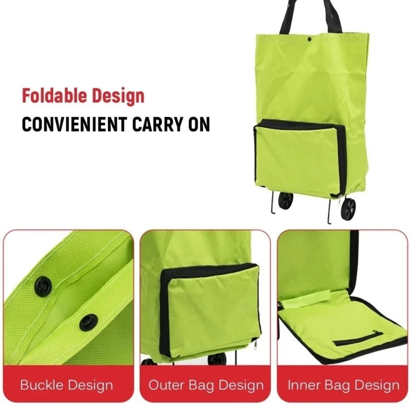 Collapsible Cart Bag with Wheels Storage