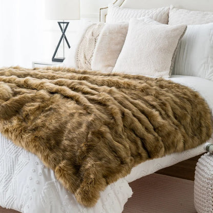 Plush Faux Fur Throw Blanket