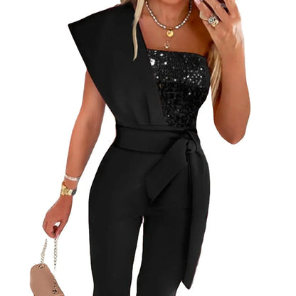 Sequined Off The Shoulder Jumpsuit For Women