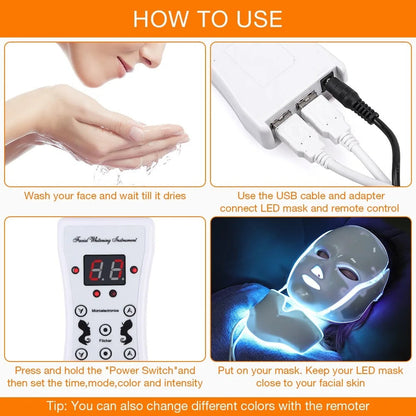 LED Face Mask with 7 Color Skin Revitalizer