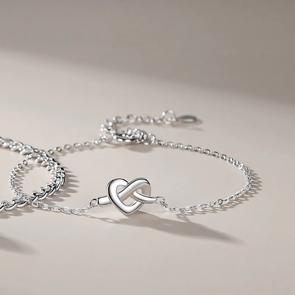 Delicate Sterling Silver Heart Charm Bracelet