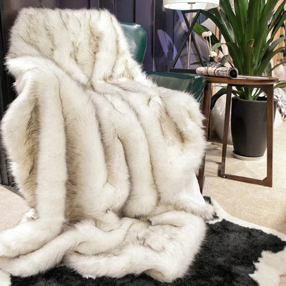 Plush Faux Fur Throw Blanket