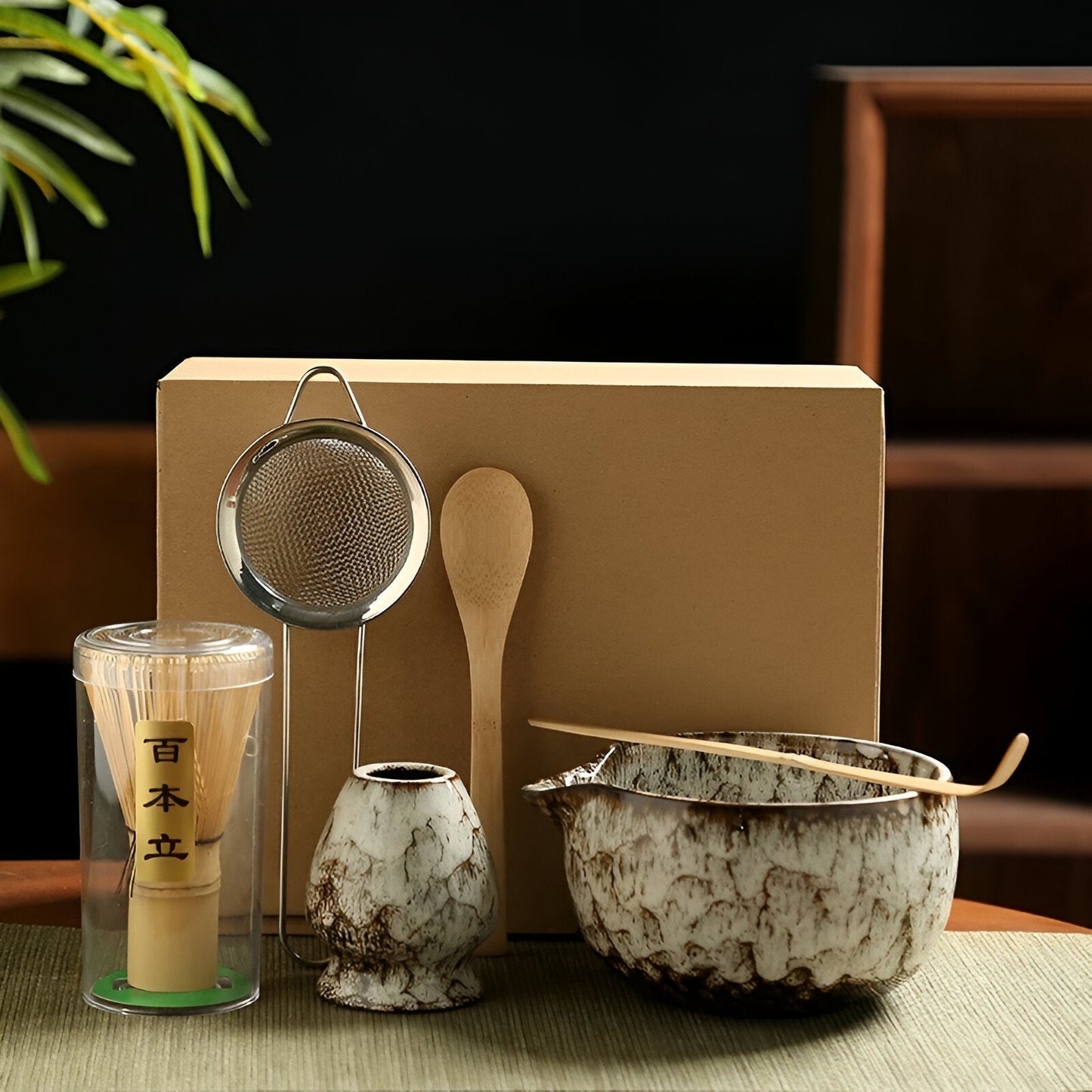 Japanese Matcha Tea Set - 6 Piece Ceramic Kit - Halri