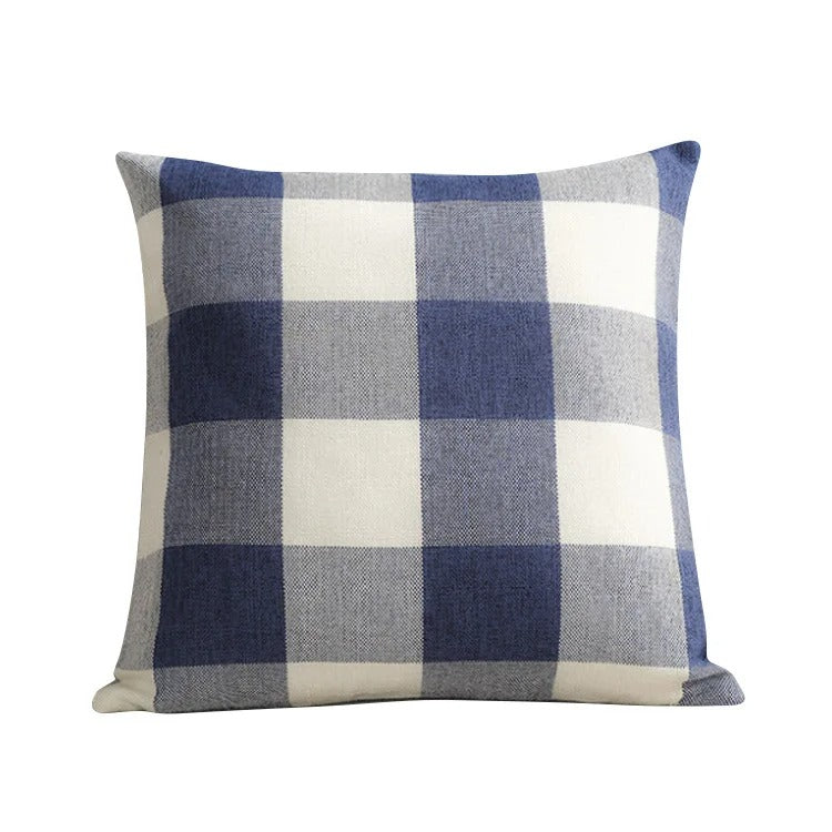 Warm Plaid Cushion Cover in Rustic Home Style