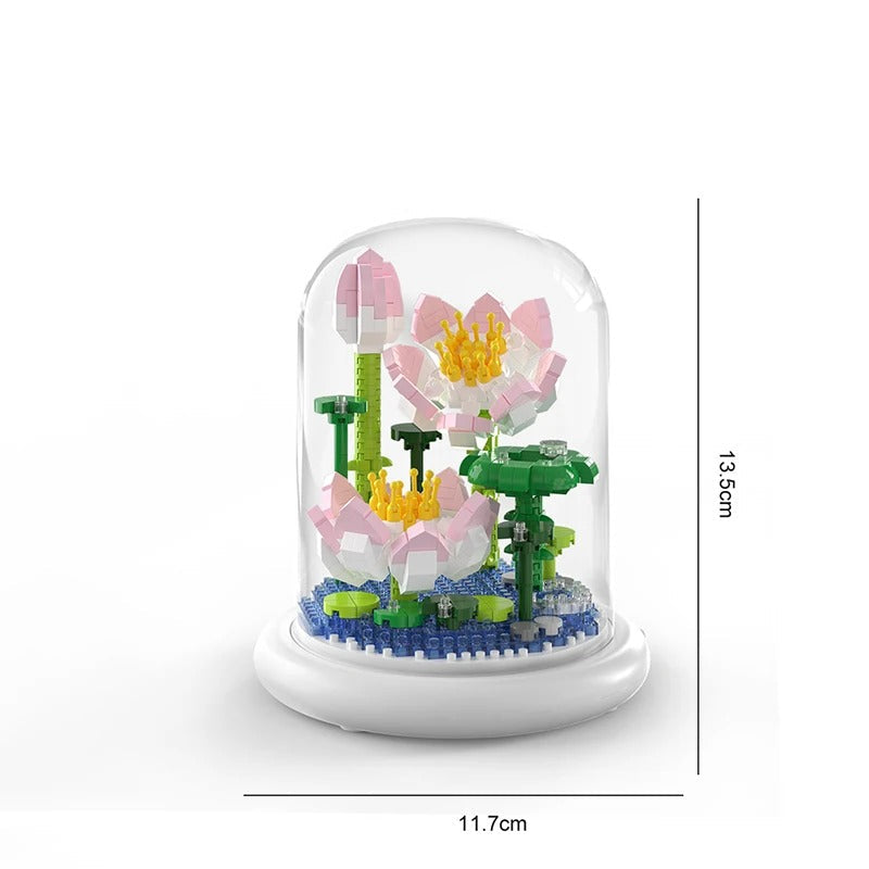 Colorful Glass Flower Decoration Block