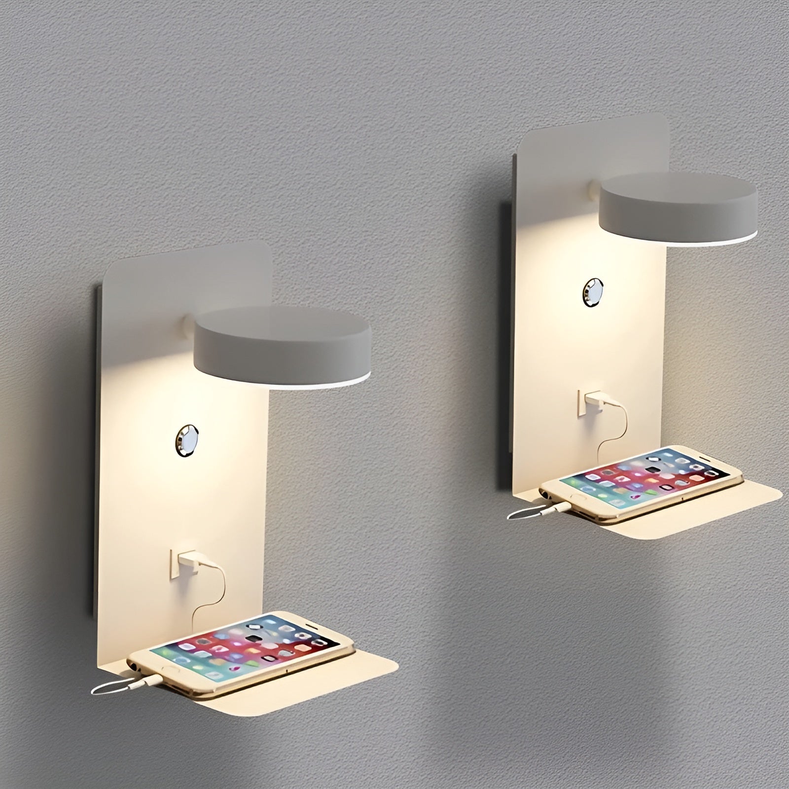 Sleek LED Wall Light with USB Charger - Halri
