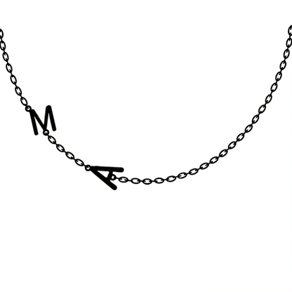 Custom Initial Off Center Bar Necklace