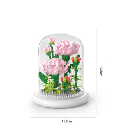 Colorful Glass Flower Decoration Block