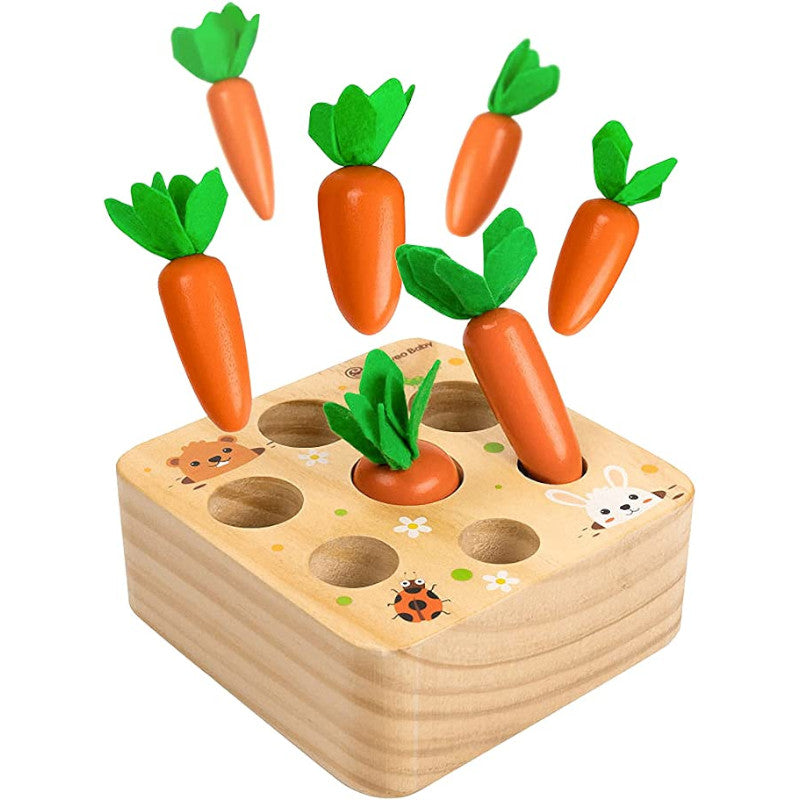 Natural Wooden Kids Vegetable Blocks - Halri