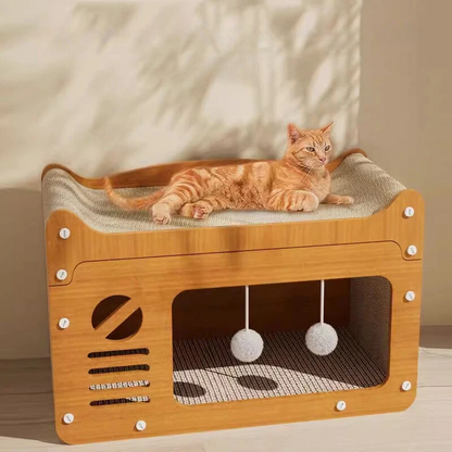 Premium Cat Tower Scratcher & Cozy Hideaway - Halri