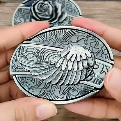 Western Style Silver Oval Belt Buckle