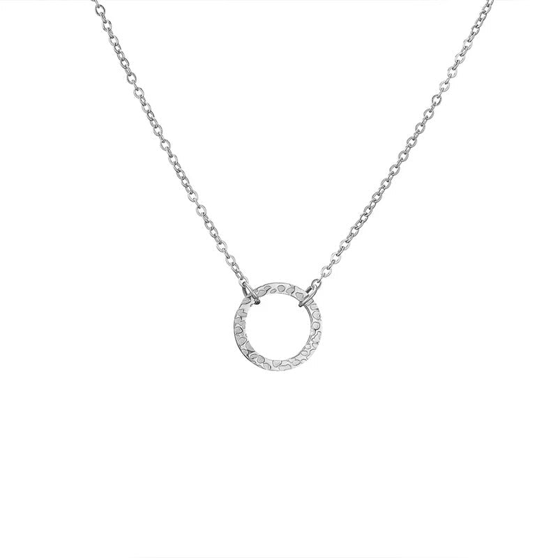 Simple Geometric Circle Pendant Necklace