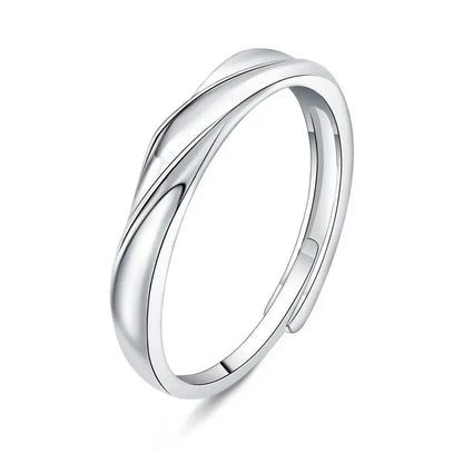 Simple Wave Pattern His Hers Rings - Halri