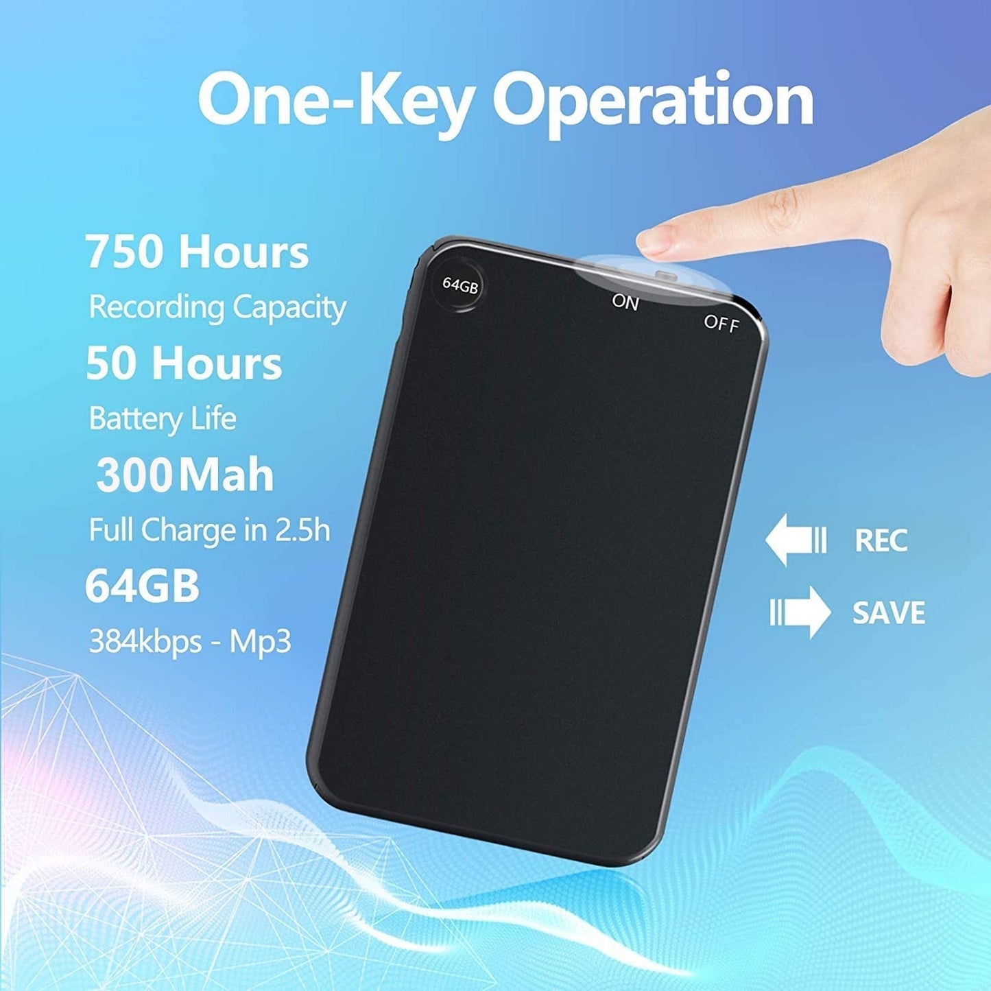 Compact Handsfree Digital Voice Recorder