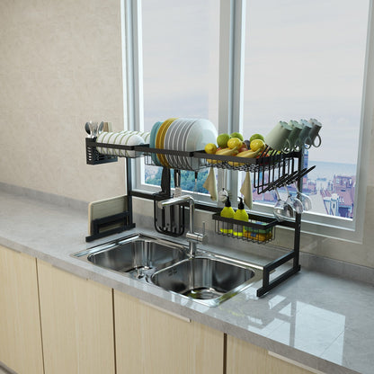 Space Saving Stainless Steel Sink Dish Rack Organizer