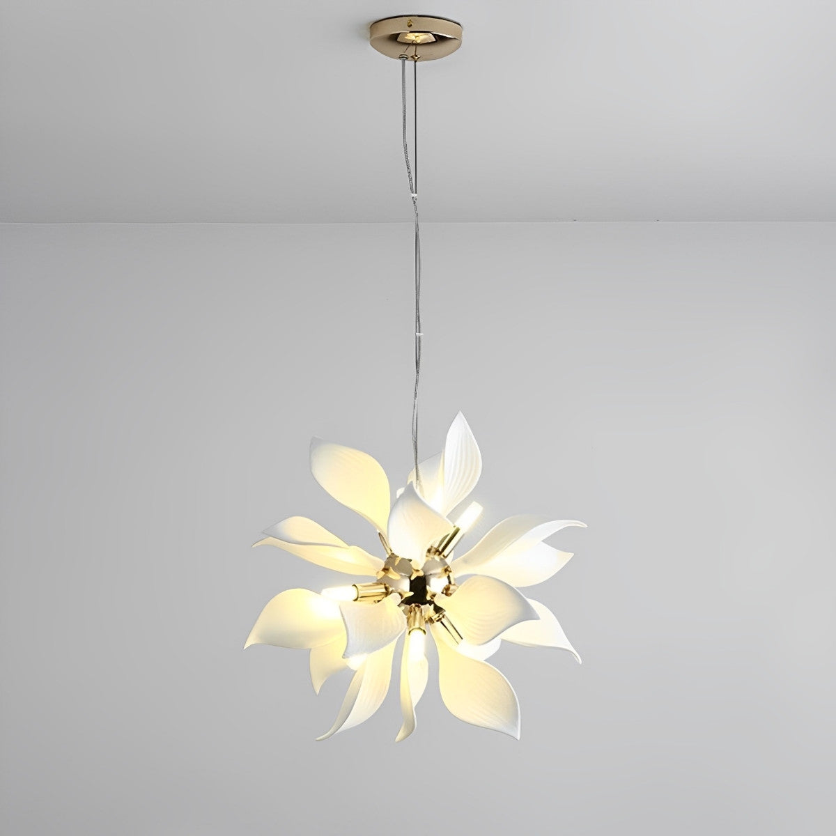 Elegant Glass Floral Pendant Lighting Fixture