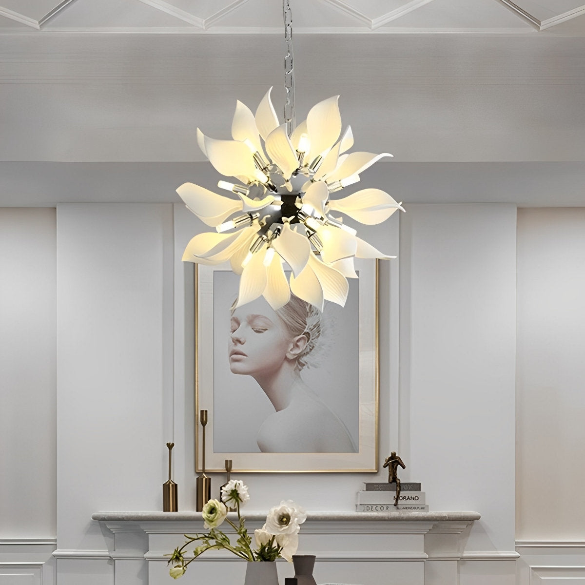 Elegant Glass Floral Pendant Lighting Fixture