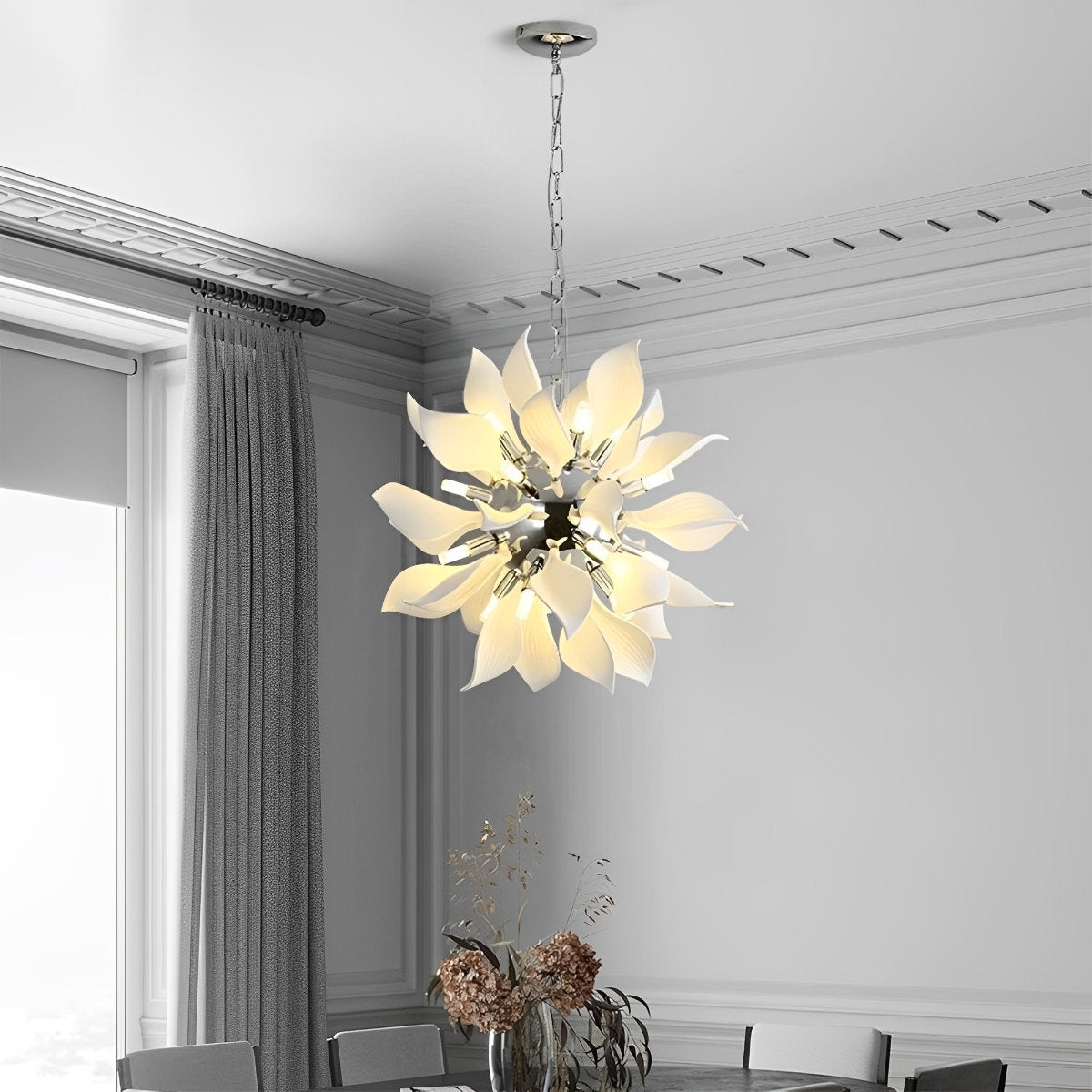 Elegant Glass Floral Pendant Lighting Fixture