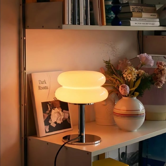 Sleek Glass Desk Lamp Simple Elegant Style - Halri