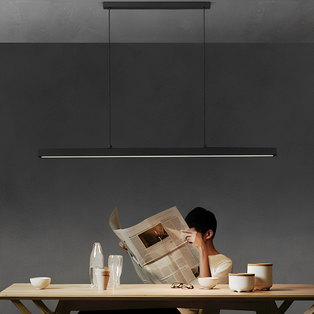 Sleek Contemporary LED Hanging Light Bar