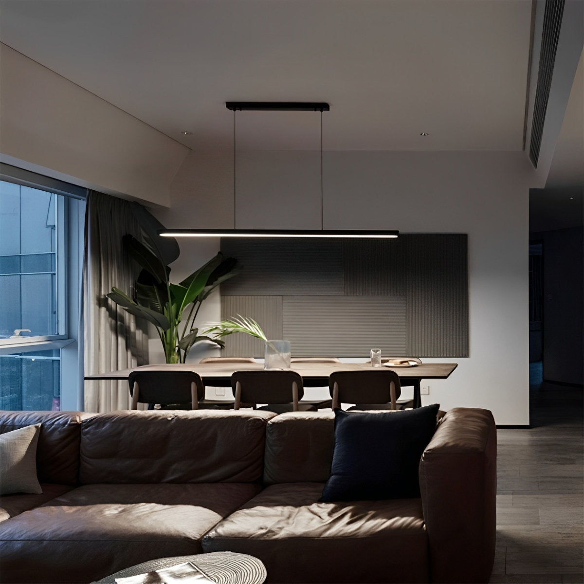 Sleek Contemporary LED Hanging Light Bar