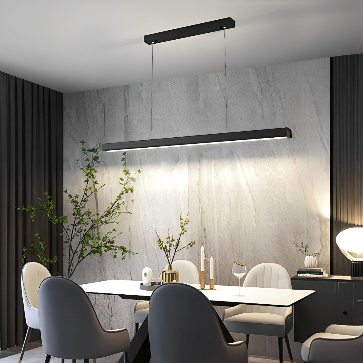 Sleek Contemporary LED Hanging Light Bar