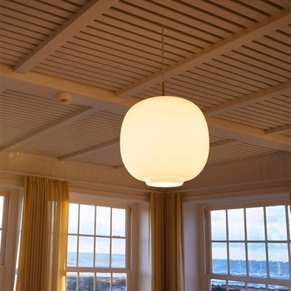 Elegant White Glass Drop Pendant Light - Halri