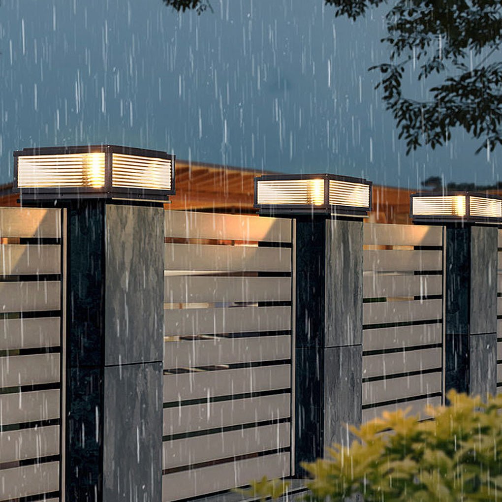 Stylish Outdoor Post Lamp with Clear Glass Shade