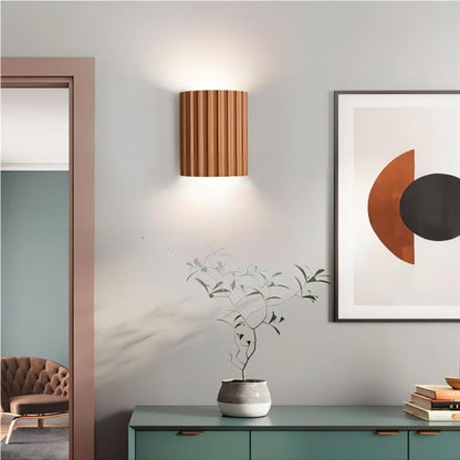 Modern Fluted Wall Light in Colourful Ribbed Resin Design