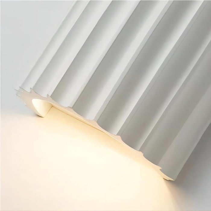 Modern Fluted Wall Light in Colourful Ribbed Resin Design