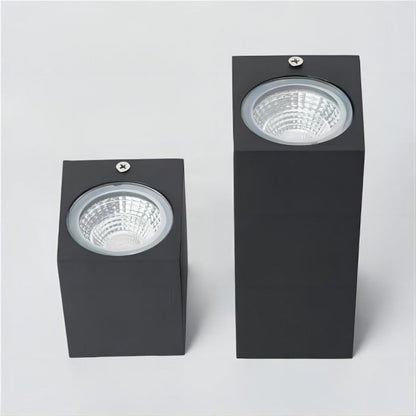 Modern Black Cube Wall Light with Up and Down LED Glow