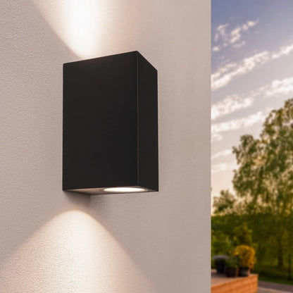Sleek Black Square Wall Lamp with Adjustable LED Lighting - Halri