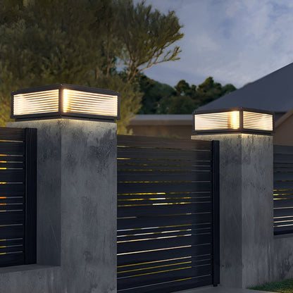 Stylish Outdoor Post Lamp with Clear Glass Shade