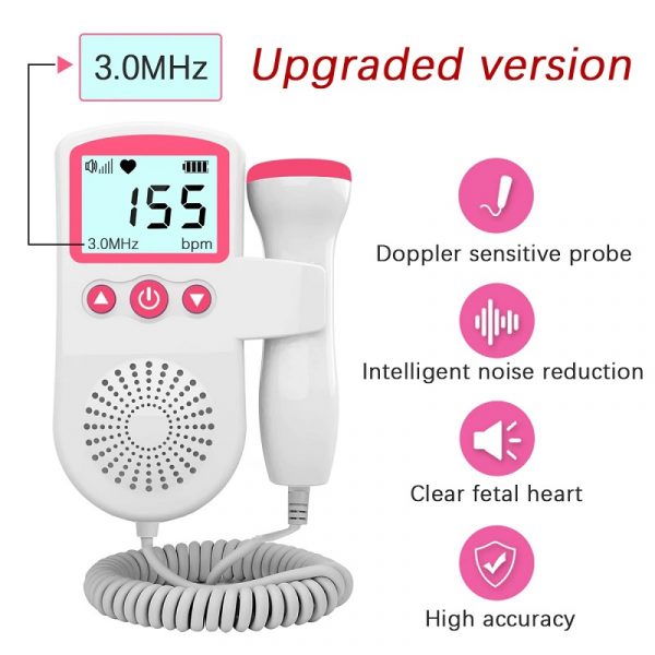 Portable Prenatal Fetal Heart Monitor with Digital Screen