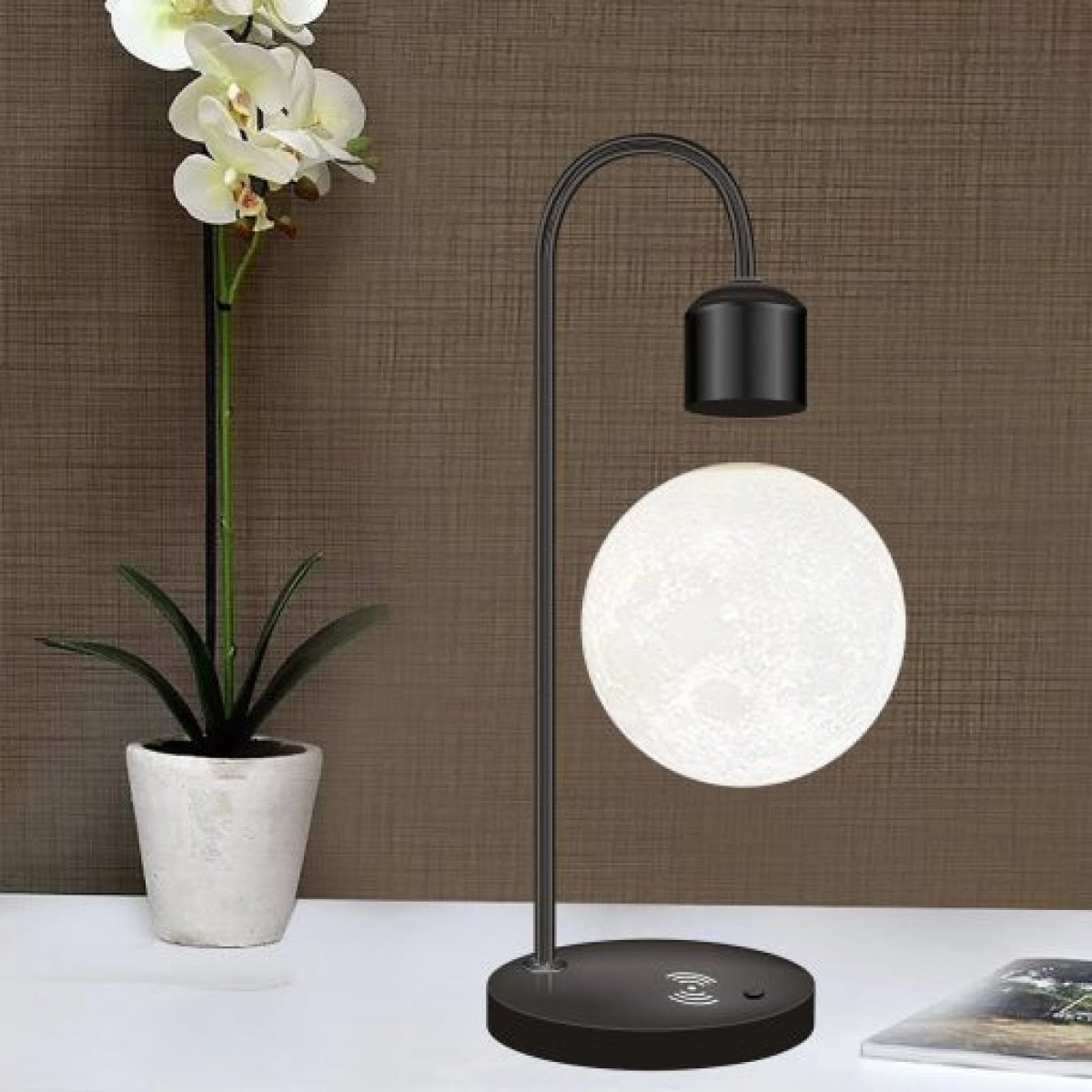 Floating Glow Moon Lamp – Wireless Phone Charging Light