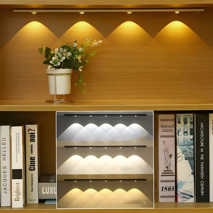 Shelf with books and a potted plant against a wooden wall.