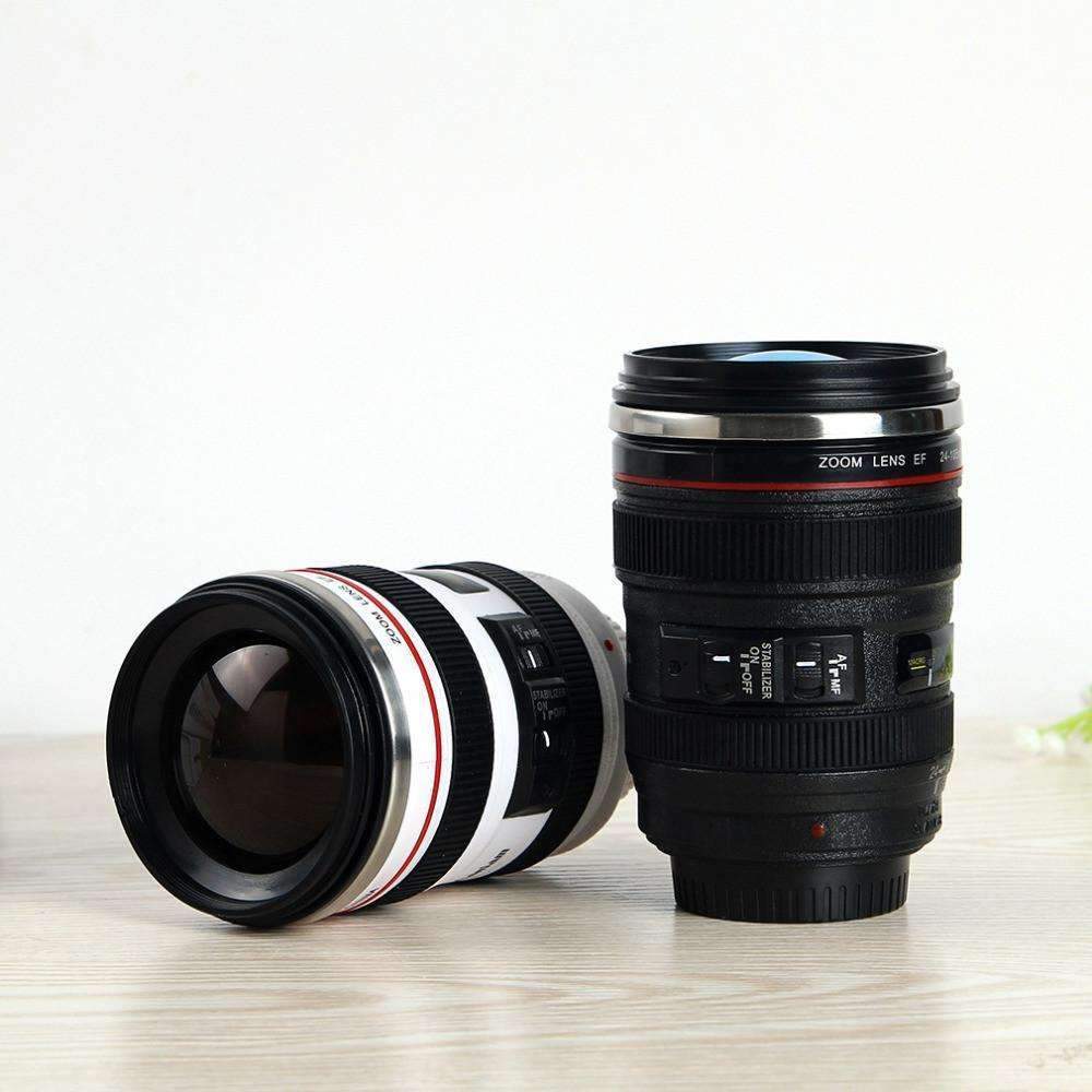 Insulated Camera Lens Mug Stainless Steel Travel Cup - Halri