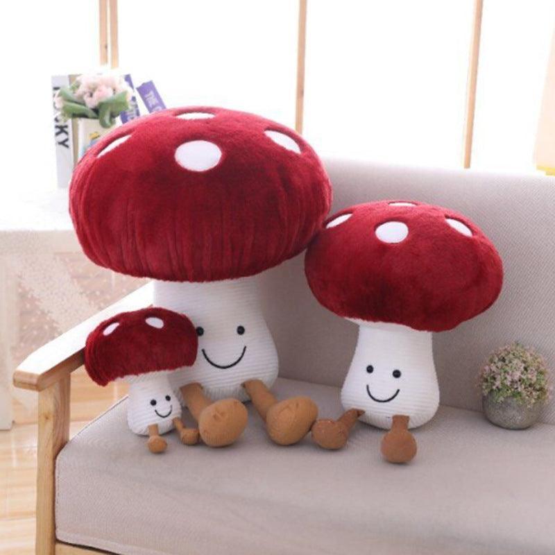 Soft Fuzzy Mushroom Throw Pillow