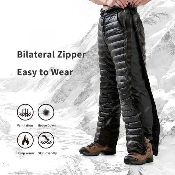 Warm Waterproof Insulated Snow Pants – Full Zip Winter Trousers