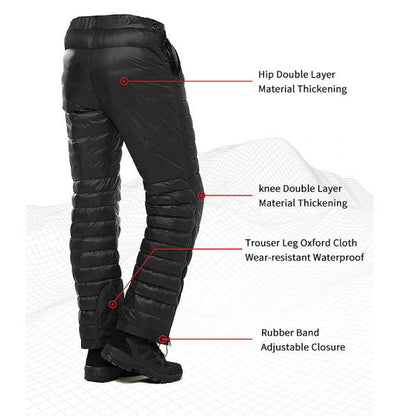 Warm Waterproof Insulated Snow Pants – Full Zip Winter Trousers