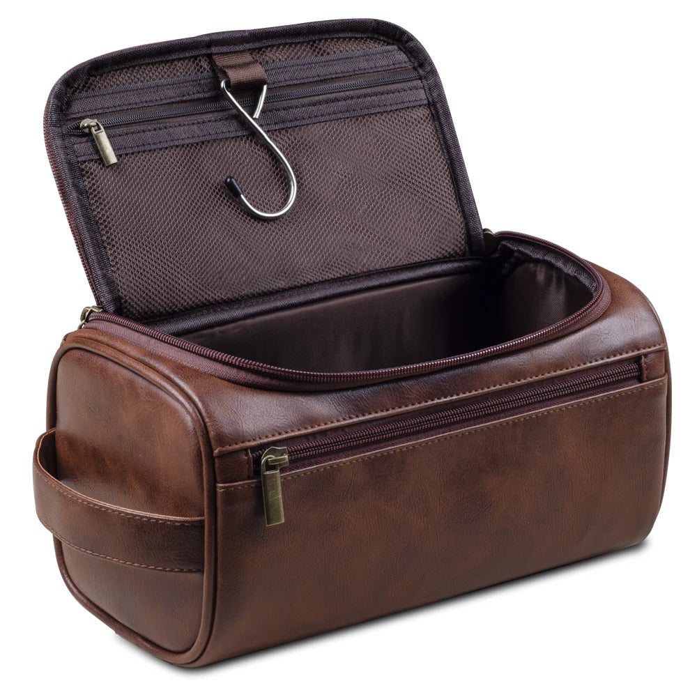 Luxury Travel Leather Wash Bag - Halri