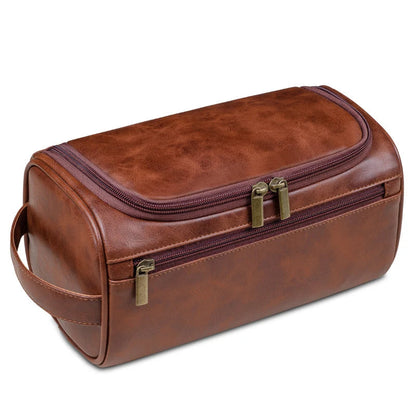 Luxury Travel Leather Wash Bag