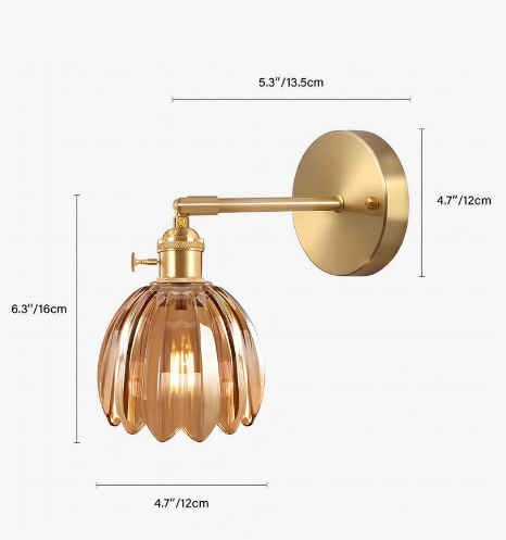 Classic Tulip Shaped Wall Lamp Vintage Accent Light