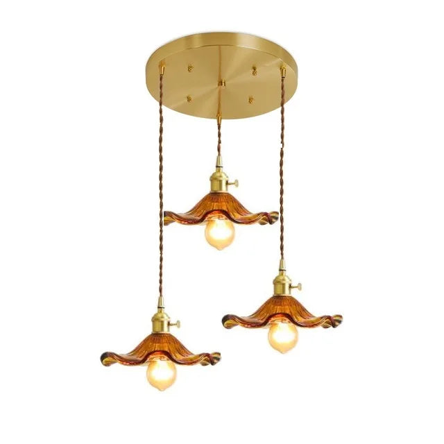 Modern Glass Copper Pendant Light